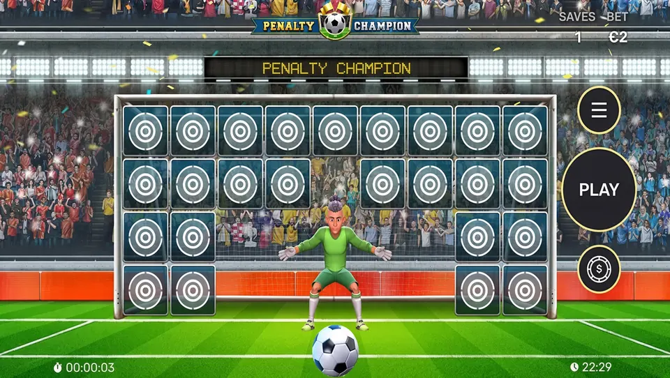 Penalty Champion speelveld – 25 tegels met Saves en Goals